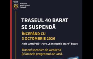 Se suspendă traseul 40 barat, Hale Catedrală – Parc „Constantin Stere” Bucov