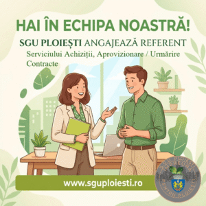 SGU Ploiești  organizează concurs pentru ocuparea postului de Referent în cadrul Serviciului Achiziții, Aprovizionare / Urmărire Contracte