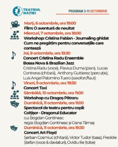 Săptămâna 5-11 octombrie 2026  la Teatrul Nației Ploiești