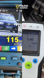 Șofer din Brașov depistat de polițiștii prahoveni  conducând cu 115 km/h și cu o alcoolemie de 1,40 mg/l în aerul expirat, pe DN1